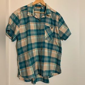 💚L.L. Bean Turquoise Plaid button up shirt